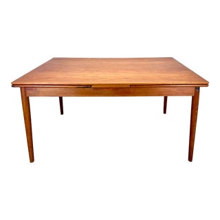 1960’s Mid Century Danish Modern Teak Extension Dining Table For Sale