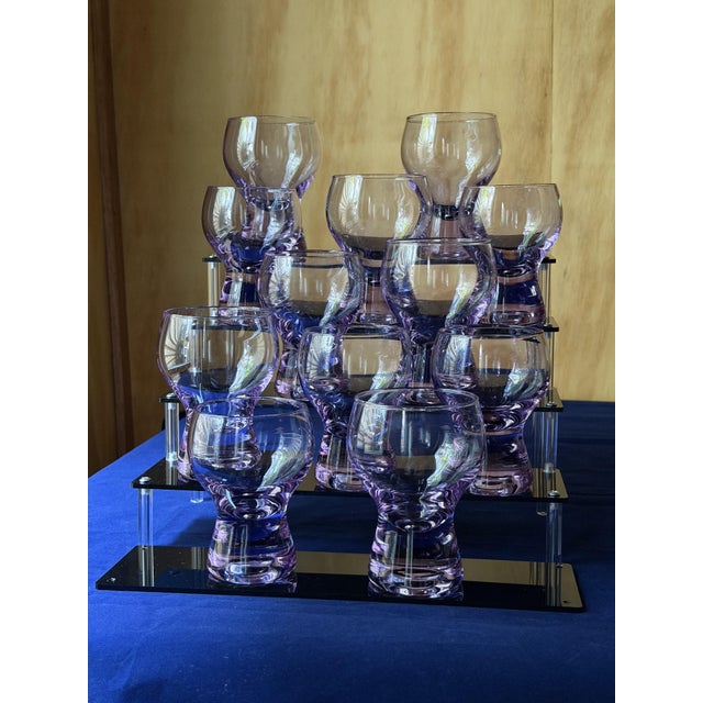 Mid-Century Modern Murano Alexandrite Glass Bullicante Goblets, 1962, Set of 12 For Sale - Image 13 of 18