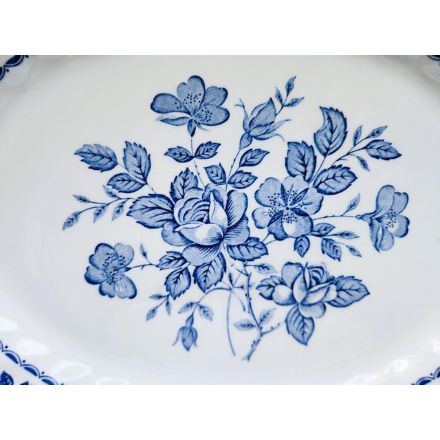 1980s Myott "Melody" Blue & White Serving Platter For Sale - Image 4 of 6
