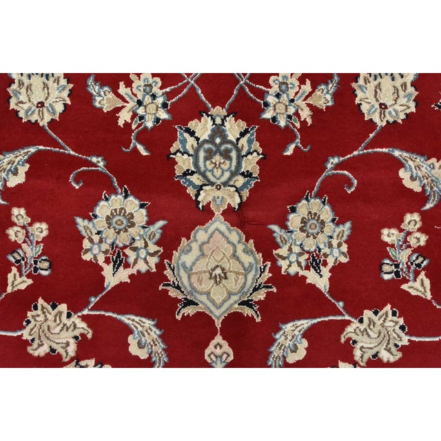 Red Fine Nain Rug 8′ X 11’3” Red Wool Traditional Hand-Knotted Oriental Carpet For Sale - Image 8 of 15