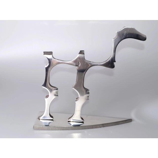 Metal Abstract Stainless Steel Dinosaur Sculpture For Sale - Image 7 of 9