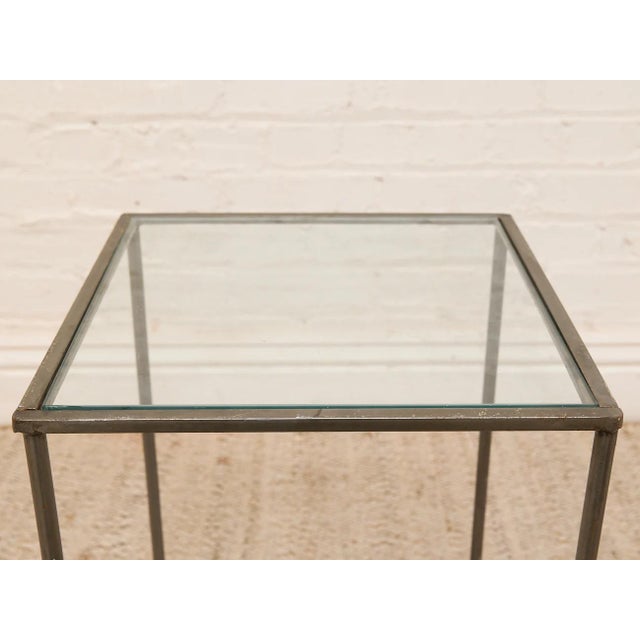 Vintage Glass Top Metal Bar Table For Sale - Image 9 of 11
