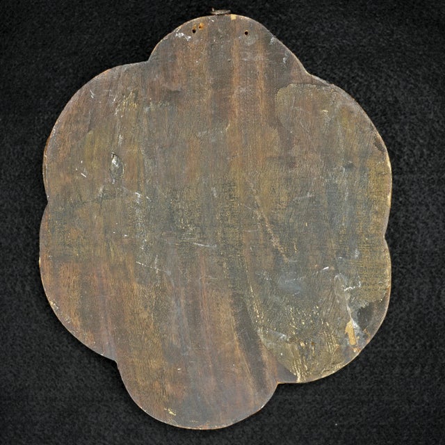 1920s Chinese Carved Wood Plaque of Woman and Attendant Circa 1920 For Sale - Image 5 of 5