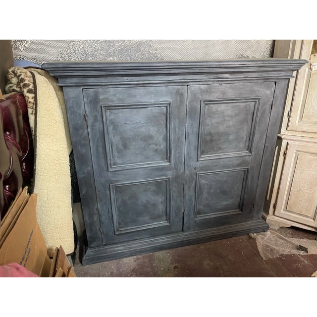 Mid 19th Century Blue Black Italian Pantry Cabinet Add character and functionality to your home with this stunning antique...