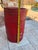 Metal Antique Nail Keg Cask Barrel Painted Red With Twisted Metal Wire Bands For Sale - Image 7 of 12