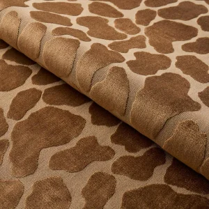 Schumacher Giraffe Velvet Fabric in Safari