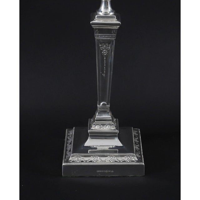 Antique Neoclassical Silver-Plated Candlesticks from Walker & Hall, 19th Century, Set of 2 For Sale - Image 6 of 15
