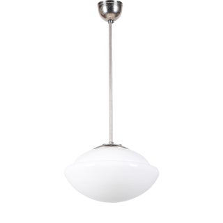 Art Deco Chandelier Type 4121 in Chrome and Glass by Napako, Czech, 1930s For Sale