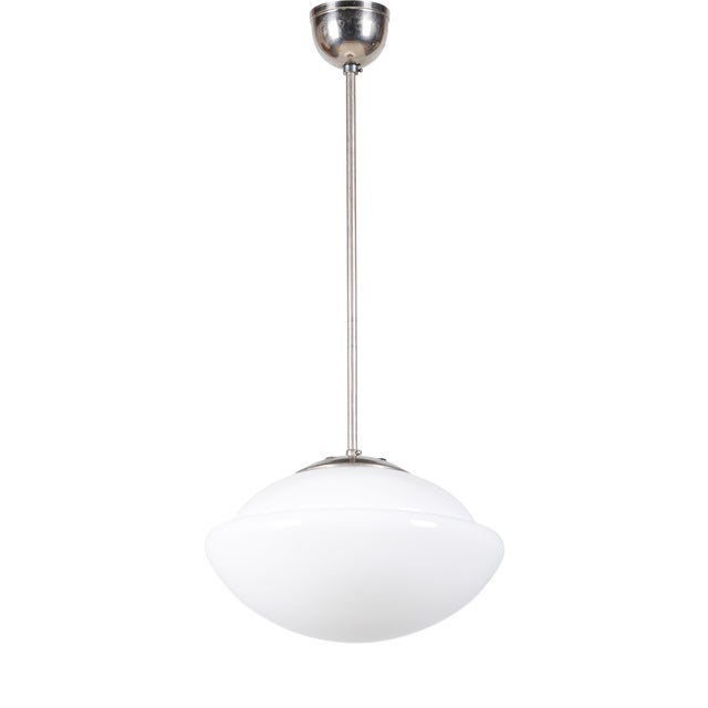 Art Deco Chandelier Type 4121 in Chrome and Glass by Napako, Czech, 1930s For Sale