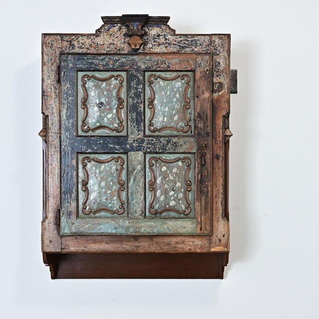 Portuguese Wall Cabinet Made with 19th Century Door For Sale - Image 12 of 13