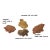 This is a set of 4 mixed ceramic wood small animal display figures Origin: China Material: Ceramic, one wood Condition:...