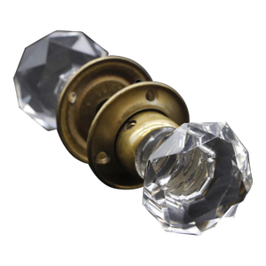 Vintage Collectors Cut Glass Mercury Bullet Doorknob Set