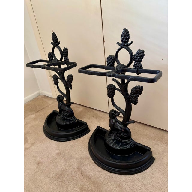 Antique Cast Iron Umbrella & Cane (Walking Stick) Stands For Sale - Image 4 of 5