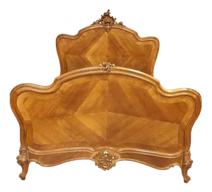 French Walnut and Parcel Gilt Bed