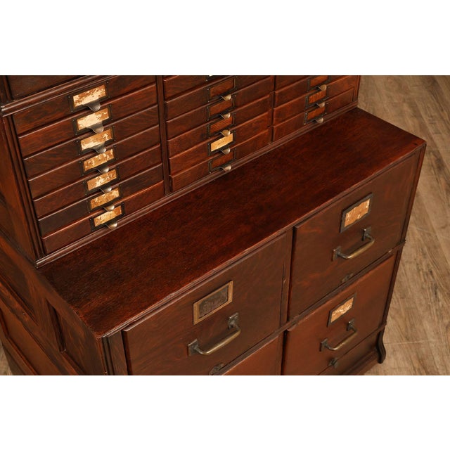 Yawman & Erbe Antique Oak Multi-Drawer File Cabinet For Sale In Philadelphia - Image 6 of 18