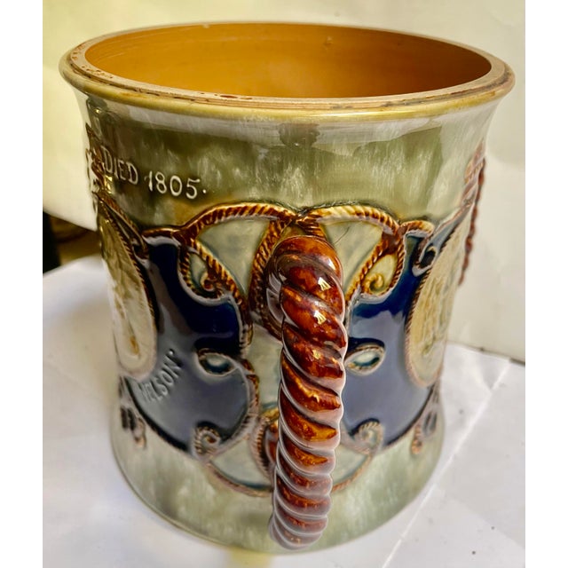 Royal Doulton Early 20th Century Royal Doulton Lord Nelson Memorial Large Stoneware Loving Cup Centerpiece For Sale - Image 4 of 12