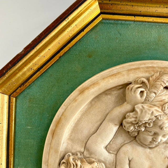 1950s Sungott Art Studios "The Infant Academy" Framed Classical Relief Plaque For Sale - Image 9 of 11