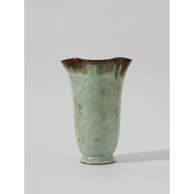 Art Deco Turquoise Ceramic Vase by Christer Heijl, Sweden, 1930s For Sale - Image 6 of 6