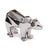 A modern sculptural interpretation of a polar bear is highlighted in an electroplated silver finish. The high polished...