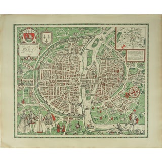 Map of Paris by Braun / Hogenberg For Sale