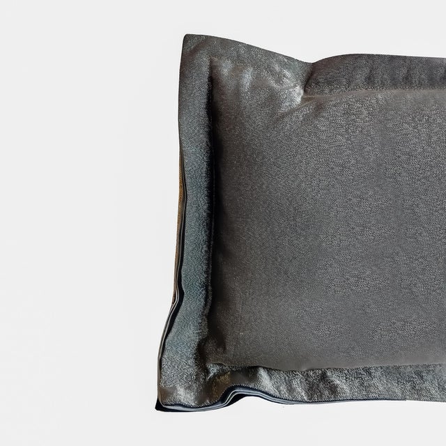 Brass Japanese Silk Bolster Pillow, Gold Brocade, 1920s Obi For Sale - Image 8 of 15