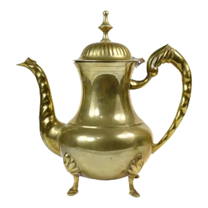 Mid 20th Century Large Silver Plated Brass Tea Coffee Pot