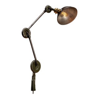 Vintage Industrial Articulating Table Mount Task Lamp For Sale