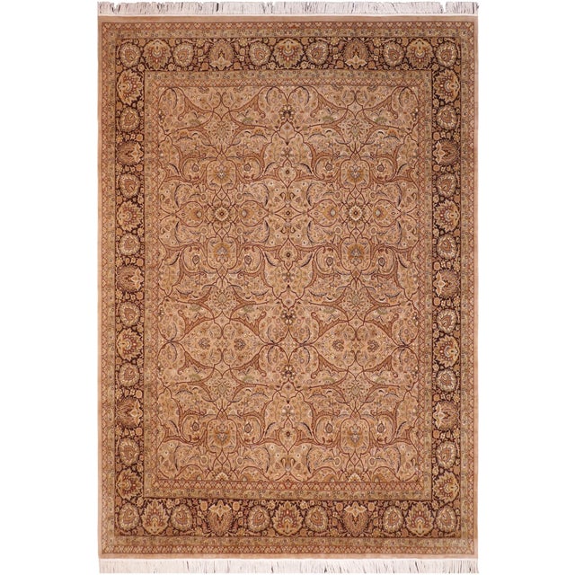 Boho Chic Persian Pak-Persian Taupe/Brown Wool Rug - 7'11'' X 10'2'' For Sale - Image 9 of 9