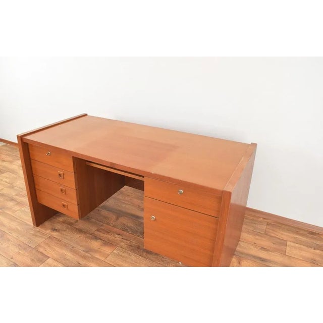 Mid-Century Danish Teak Desk, 1980s For Sale - Image 12 of 13