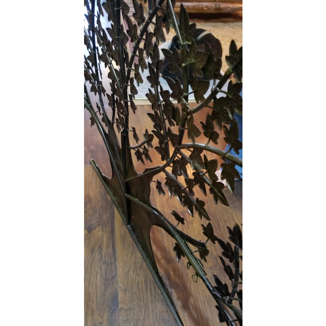 Mid 20th Century 91x40 Mid 20th Century Metal Wide Trunk Tree Wall Art With Colorful Leaves For Sale - Image 5 of 7