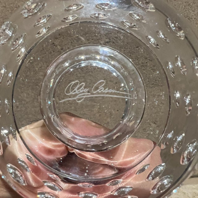 AMBIANIC presents Oleg Cassini Crystal Bubble Glass Votive Candle Holder Art Glass Modern Crystal Votive 3 x 3 Original...