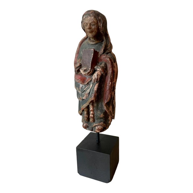12th Century Romanesque Wood Sculpture of the Virgin Mary. For Sale