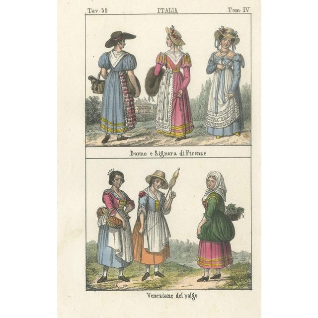 Black Women and a Lady of Florence with Venetian Women of the People, 1842, Paper For Sale - Image 8 of 8