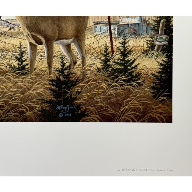 1990s Old Rivals II - Whitetail Deer by Larry Zach Rival Deer Meet ~ Signed Print For Sale - Image 4 of 5