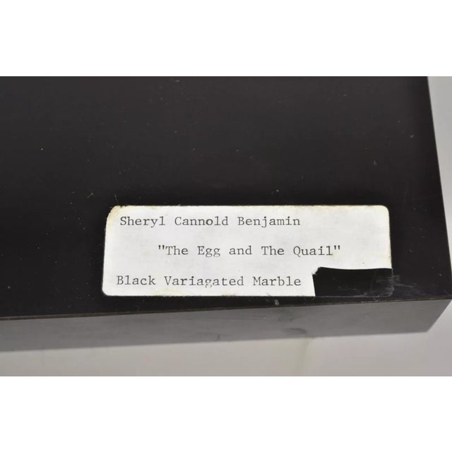 Sheryl C. Benjamin "The Egg and the Quail" Abstract Black Marble Sculpture For Sale - Image 9 of 11