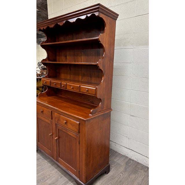 Antique American Country Stepback Hutch Welsh Cupboard For Sale In Kansas City - Image 6 of 12