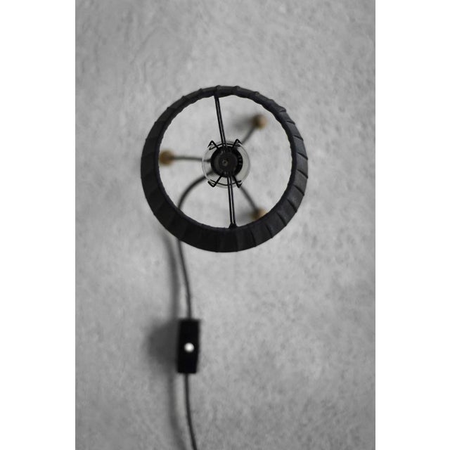 Metal Table Lamp with Black Lampshade, Poland, 1960s For Sale - Image 7 of 11