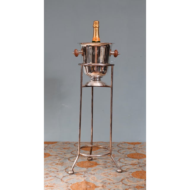 French Silver-Plated Champagne Stand Bucket For Sale - Image 5 of 9