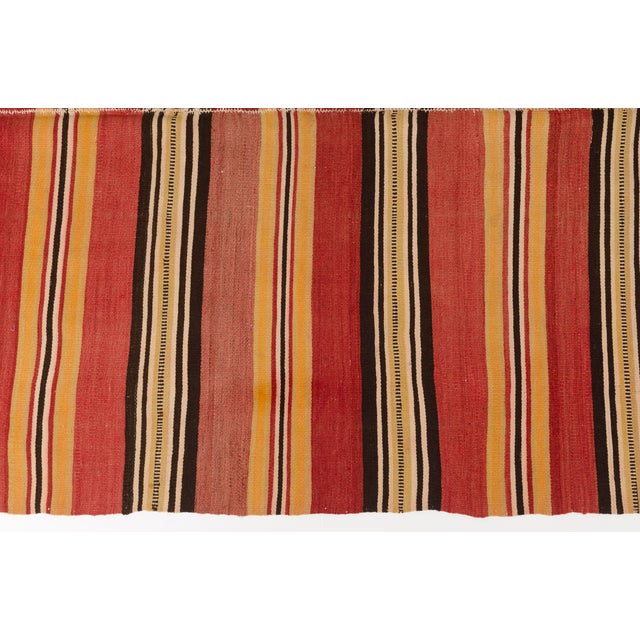 Textile Vintage Red Striped Kilim Rug For Sale - Image 7 of 10