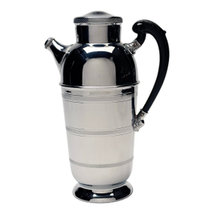 1930's-1950's Art Deco Cocktail Shaker With Bakelite Handle