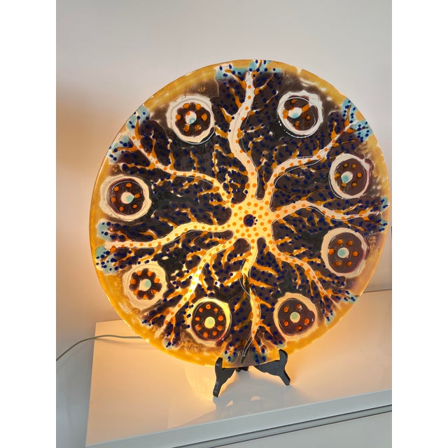 Large Sculptural Bowl in Handmade Fused Glass, 1980s For Sale - Image 9 of 17