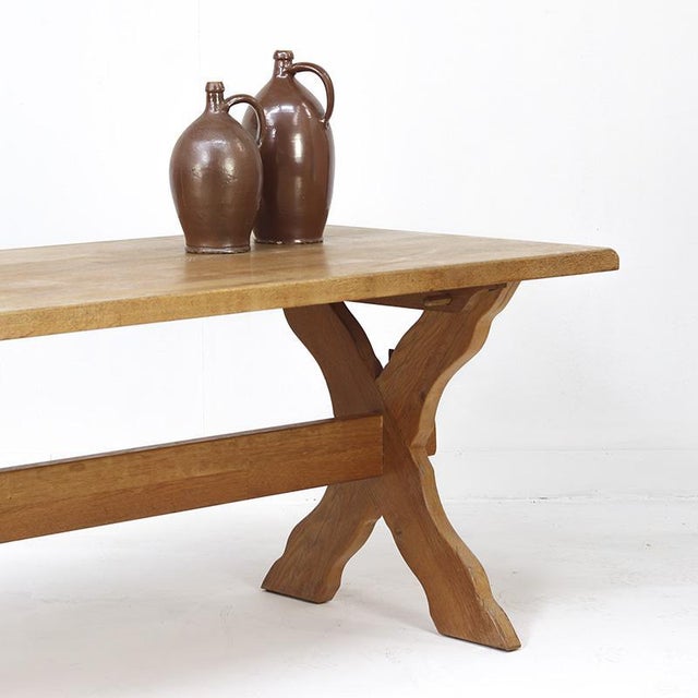 1960s Large Mid-Century Rustic Brutalist Dining Table For Sale - Image 5 of 10