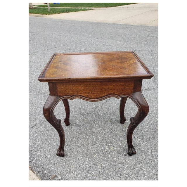 Louis XV Style French Provincial Parquet Walnut Side Table For Sale In Washington DC - Image 6 of 10