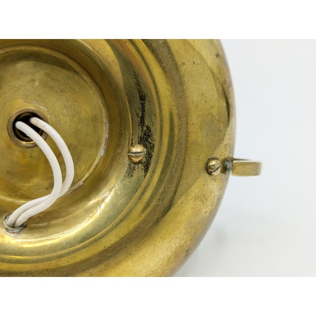 Brass and Opaline Glass Bedside Table Lamps in the style of Arredoluce, 1940s, Set of 2 For Sale - Image 12 of 14