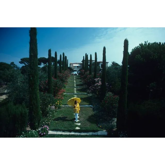 Les Sophores 1977 Janine Bril in the garden of Les Sophores, her villa in Saint-Tropez, on the French Riviera, August...