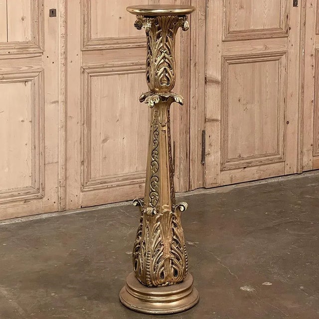 Antique Italian Baroque Giltwood Pedestal For Sale - Image 13 of 13
