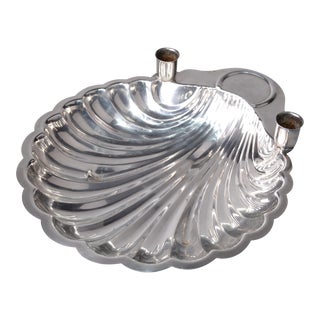 W&S Blackinton Silver Plated Shell Plate Candle Holder For Sale