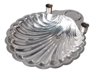 W&S Blackinton Silver Plated Shell Plate Candle Holder