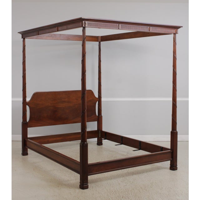 Traditional Karges Queen Size Mahogany Canopy Bed For Sale - Image 3 of 17