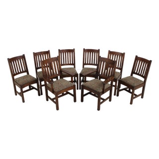 Set of 8 Stickley Mission Oak Dining Room Chairs For Sale